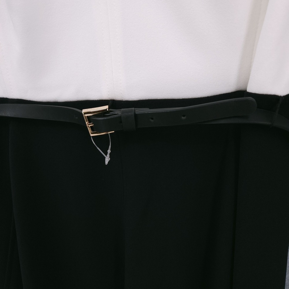 Tommy Hilfiger Belted V Neck Half Sleeve Contrast A Line Dress Women Size 10 NWT - Picture 3 of 9